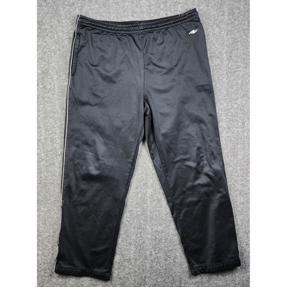 Athletic Works Track Pants Mens Large Black AW434403 Side Stripe Zipper Pocket